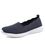 1 x RAW Customer Returns Puxowe Women s Slip On Moccasin Shoes Elegant Lightweight Fitness Casual Outdoor Walking Knitting Flat Sneakers 42 EU Deep Gray - RRP €43.67