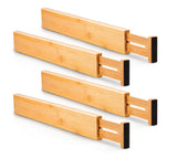 2 x RAW Customer Returns Utoplike 4pcs Bamboo Drawer Dividers, Adjustable Organizers, Spring Loaded, Works in Drawer for Dresser, Bathroom, Bedroom, Desk - RRP €56.04