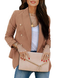 6 x Brand New CZIMOO Blazer Women s Elegant Long Sleeve Open Front Suits Jackets Business Lapel Cardigan with Buttons Casual Jackets Women s Blazer Camel L - RRP €215.94