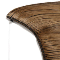 2 x RAW Customer Returns Silk-co hair extensions with rubber band, smooth extensions with invisible cord, synthetic hairpiece like real hair, hair thickening hair extensions for women, chocolate brown brown, 50cm - RRP €30.62