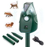 1 x RAW Customer Returns Cat deterrent for garden, cat deterrent ultrasound with motion detector, 2 ultrasonic modes and flash can automatically repeller, cat repellent, marten deterrent, dog deterrent, weatherproof, solar - RRP €43.36