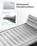 1 x RAW Customer Returns Airefina Inflatable Mattress with Headboard, Inflatable Mattress with Integrated Pump, Comfortable Flocked Surface for Guest Bed and Camping, Quick Inflation Inflatable Beds - 190 x 137 x 38 cm - RRP €129.99