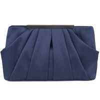 1 x RAW Customer Returns ROSA ROSE Damen Clutch Elegante Kettentasche Handtasche Abendtasche f r Party Braut M dchen Blau  - RRP €19.99