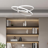 1 x RAW Customer Returns STARRYOL LED Pendant Light, Circular Restaurant Chandelier, Minimalist Irregular Design Ceiling Lamp for Bedroom, Living Room - 68 Watt White Light - RRP €79.0