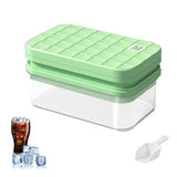 5 x Brand New SVUPUE 56 pieces ice cube trays, ice cube trays with lids and containers, reusable ice cube tray, double layer stackable, equipped with ice scraper, green - RRP €102.0