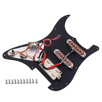 1 x RAW Customer Returns Alnicov Loaded Prewired Pickguard Set SSH Alnico V Single Coil Humbucker Pickup for Fender Strat ST Electric Guitar Replacement Black - RRP €46.99