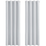 1 x RAW Customer Returns PONY DANCE bedroom curtains and curtains, heat-insulating blackout curtain with eyelets, white opaque thermal curtain, set of 2, H 220 x W 140 cm, grey-white - RRP €40.56