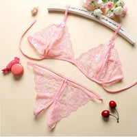 1 x RAW Customer Returns VisSec Women s 2 Piece Letter Print Underwear Set with Fitted Bra Pink One Size - RRP €8.99