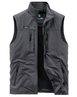 1 x RAW Customer Returns Oralidera Men s Outdoor Vest with Many Pockets Fishing Vest Safari Vest Hunting Vest Multifunctional Vest Leisure Sleeveless Jacket Lightweight Summer Vest, A-Gray, L - RRP €35.09