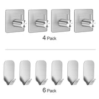 21 x Brand New PAMIYO Self-adhesive towel hooks, stainless steel self-adhesive towel holder, wall hooks, no drilling required, rust-proof, ideal for bathroom, toilet, kitchen, office, silver 10 pieces - RRP €232.89