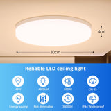 1 x RAW Customer Returns Combuh LED Ceiling Light Round 48W 4320LM, Flat Ceiling Lamp LED Bathroom Lamp Ceiling Ultra Thin Lamps Ceiling Lamps for Bedroom Living Room Kitchen Warm White 3000K 30cm - RRP €30.99