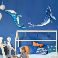 1 x RAW Customer Returns HEALLILY 2 Sets Sea Whale Wall Stickers Sea Whale Wall Stickers Sea Whale DIY Children s Room Decoration Wall - RRP €20.4