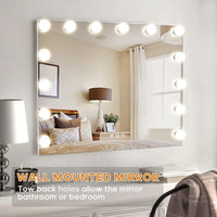 1 x RAW Customer Returns Hansong Hollywood mirror with lighting, make-up mirror with 14 dimmable Hollywood bulbs and 10x magnification for table mirror or wall mirror - RRP €103.27