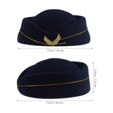 1 x RAW Customer Returns VALICLUD Women s Air Hat Hotesse Pill Box Air Hat Cosplay Accessories Size M Navy Blue  - RRP €20.4