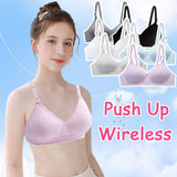 1 x RAW Customer Returns Bras for Teenage Girls in Breathable Cotton Seamless Sports Underwear Top for Girls 12-18 Years Women and Children AB Cup - Pack of 3 - RRP €18.99