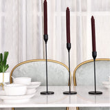 6 x Brand New Set of 2 Retro Iron Candle Holders, Slim Candle Holders, Decorative Candle Holders for Wedding, Dinner, Centerpiece, Tall Metal Legs, 11 Black  - RRP €115.2