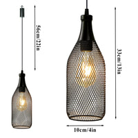 1 x RAW Customer Returns JHY DESIGN Battery Operated Hanging Lamp Decorative Hanging Lamp with 6 Hour Timer Metal Bedside Lamp Pendant Light for Bar Bedroom Living Room Garden Black Wine Bottle Shaped  - RRP €34.57