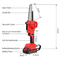 1 x RAW Customer Returns Mini Chainsaw Cordless Chainsaw Electric, 6-inch Hand Chainsaw Battery Operated, Pruning Shears Chainsaws for Pruning Trees and Cutting Wood - RRP €43.36