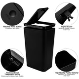 1 x RAW Customer Returns JOTOM set of 3 mini trash cans bathroom with pop-up lid, 10L modern waste bin wastepaper basket trash bin, waste basket suitable for living room, bedroom, kitchen, toilet, office black  - RRP €30.83