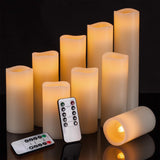 5 x RAW Customer Returns Houseware LED candles pillar candles with remote control, candle set of 9 flameless candles H 4 5 6 7 8 9 , for Halloween, Christmas, party, bar, wedding, ivory color - RRP €186.5