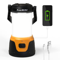 1 x RAW Customer Returns EverBrite LED camping lamp super bright 1000 lumens, rechargeable crank lamp 5 light modes, 4400mAh camping light with power bank function for outdoor, hiking, emergency equipment including USB type C cable - RRP €28.15