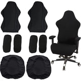 1 x RAW Customer Returns ANBWEHR Gamingsthuhl Office Chair Cover 4 Pieces with Armrests Chair Backrest for Office Chair for Computer Chairs Right Racing PC Black - RRP €22.8