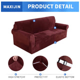 1 x RAW Customer Returns MAXIJIN Thick Velvet Sofa Cover Non-slip 3 Seater Super Stretch Sofa Slipcover for Dogs Pet Friendly 1 Piece Furniture Protector Plush Sofa Cover 3 Seater, Red Velvet  - RRP €43.67