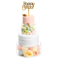 1 x RAW Customer Returns Nynelly 2 Fillable Acrylic Cake Stand Cake Riser Cake Tier, Round Cylinder Display Riser Display Box, Decorative Centerpiece for Wedding Birthday Party 10x4 inch, 6x4 inch  - RRP €55.07