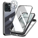 1 x RAW Customer Returns Leedia 360 Degree Case Compatible with iPhone 15 Case 2 Camera Protection Full Body Built-in Glass Screen Protector iPhone 15 Protective Case Transparent Clear Cell Phone Case for iPhone 15 6.1 Gray - RRP €20.16