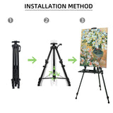 1 x RAW Customer Returns NewZeal Easel 50-152cm Large Studio Easel Made of Aluminum Canvas Art Painting Easel Stand with Portable Bag Tripod for Art Painting and Advertising, Black - RRP €43.99