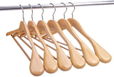 1 x RAW Customer Returns Hangerman Natural Wood Coat Hangers, 10 Pack Wooden Clothes Hangers for Jackets, Outerwear, Shirts, Glossy Finish with Extra Wide Shoulder - RRP €40.32