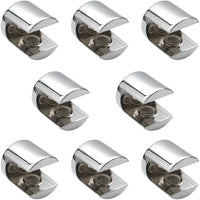 2 x RAW Customer Returns Glass Shelf Brackets with Rivets for Kitchen and Cabinets Chrome Plated Pack of 8 - RRP €23.52