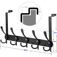 2 x RAW Customer Returns Coat Rack for Door, LYLIN Stainless Steel Door Hook for Back, Over Door Hook for Bedroom Black, Special Size  - RRP €40.3