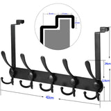 2 x RAW Customer Returns Coat Rack for Door, LYLIN Stainless Steel Door Hook for Back, Over Door Hook for Bedroom Black, Special Size  - RRP €40.3