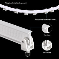 1 x RAW Customer Returns Curtain Rail with Track, curved and flexible, for Ceiling. Curtain Mounting with Metal Hooks, Room Divider, Soft Windows, Bed White, 5 m  - RRP €34.31