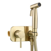 1 x RAW Customer Returns Tecmolog Stainless Steel Bidet Hand Shower Set Concealed Shower Toilet Cold and Hot Water Bidet Hand Shower with Shower Hose 1.5M, Brushed Gold, WS024J2F2 - RRP €79.56