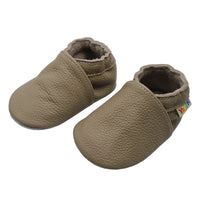 1 x RAW Customer Returns YALION Baby Soft Leather First Walker Shoes Crawling Shoes Baby Shoes Baby Slippers Dark Beige, EU 22 23 L  - RRP €19.15