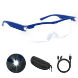 1 x RAW Customer Returns NZQXJXZ  with Light, 200 Reading Magnifier with Light for Seniors, USB Rechargeable LED Illuminated Magnifying Glass, Anti-Blue Light, Hands Free Head Magnifying Glass Glasses for Close Work, Hobbies, Reading, Crafts - RRP €18.99