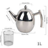 1 x RAW Customer Returns Teapot with tea filter, coffee pot, stainless steel, for kitchen, caf , hotel, restaurant and office, 1 l - RRP €23.11