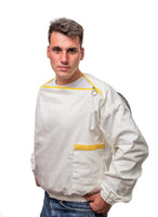 1 x RAW Customer Returns BEEART Professional beekeeper clothing.Suit with round hat and elastic band sleeves.Protects you from bees and insects.Professional product, beekeeping supplies, excellent protection for beekeepers. White XL  - RRP €32.63