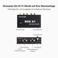 1 x RAW Customer Returns Fosi Audio BOX X1 Phono Preamplifier, Preamplifier for MM Record Players with 3.5mm Headphones and RCA Output, incl. Power Switch The ideal Phono Preamp for Vinyl Enthusiasts - RRP €30.8