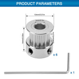 1 x RAW Customer Returns Pieces GT2 Timing Belt Pulley 16 Teeth Bore 5mm, VooGenzek Aluminum Timing Pulley with Allen Key, for 3D Printer Belt Width 6mm - RRP €7.04