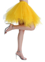 1 x RAW Customer Returns ChicWind Carnival Women s 80s Plus Size Puffy Tulle Skirt Tutu Skirts Tulle Petticoat reusable , yellow, XL XXL XXXL - RRP €25.2