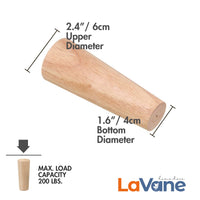 1 x RAW Customer Returns La Vane 15 cm wooden table legs, 4 pieces solid wood conical replacement furniture feet furniture legs with mounting plates and screws for sofa bed cupboard couch chair - RRP €18.14