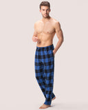 1 x RAW Customer Returns LAPASA Men s Checked Pajama Pants, Long Relaxation Pants, Lounge Pants, Leisure Pants M39 Warmer, Cotton Flannel Black Blue, Large - RRP €18.42