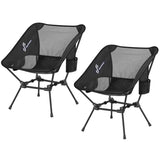 1 x RAW Customer Returns Sportneer Camping Chair Foldable Camping Chair Portable Camping Chairs 150Kg Folding Chair Ultralight Pack Size Small Folding Chair with Carry Bag for Picnic, Outdoor, Hiking, Black, 2 Pack - RRP €79.99