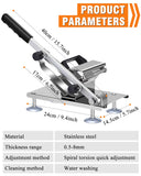 1 x RAW Customer Returns BAOSHISHAN Manual Frozen Meat Cutter Adjustable Thickness Stainless Steel Slicing Machine Home Use for Beef Mutton Roll Bacon Cheese Vegetable Hotpot - RRP €43.66