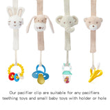 1 x RAW Customer Returns Pack of 2 pacifier chains made of organic cotton, COTTONBEBE pacifier strap for all pacifiers and toys with a hole, pacifier chains for girls and boys 0-36 months , rabbit and bear - RRP €17.99