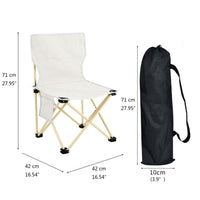 1 x RAW Customer Returns YUEHUA Camping Folding Chair, Camping Chair Heavy Duty Lawn Chair with Cooler Bag Support 150kg Steel Frame Folding Fishing Chair White  - RRP €30.0