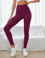 1 x RAW Customer Returns Yuson Girl Leggins Women Push up Sports Leggings High Waist Anti-Cellulite Yoga Pants Highly Summer Fitness Pants Women s Sports Trousers Wine Red, S  - RRP €22.99